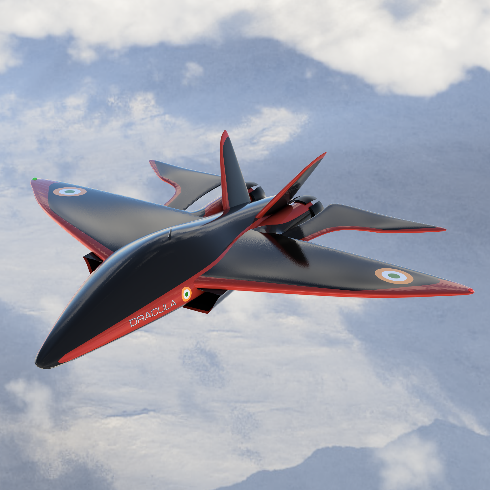 ASF-01 Dracula in flight