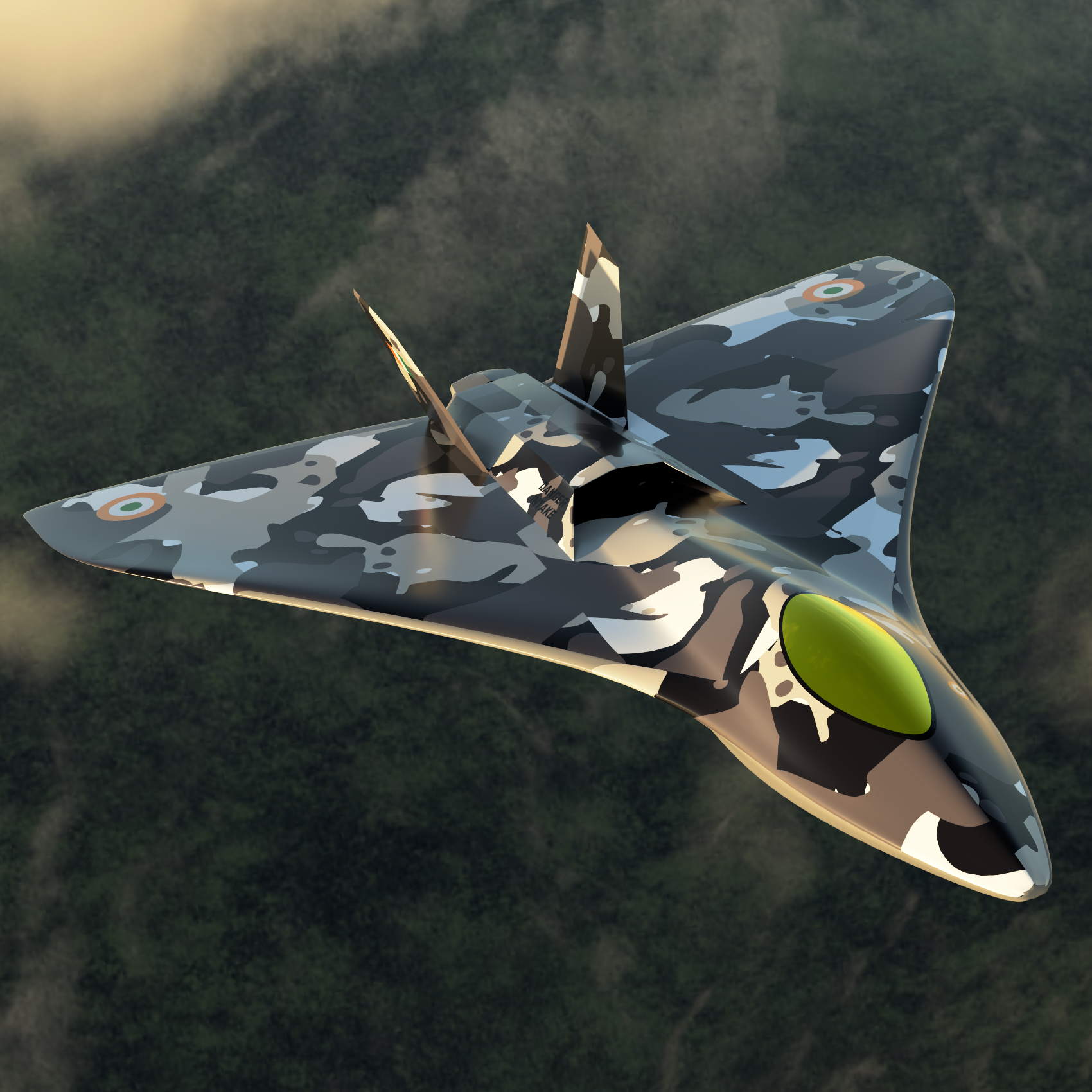 Dark Wolf from above and behind