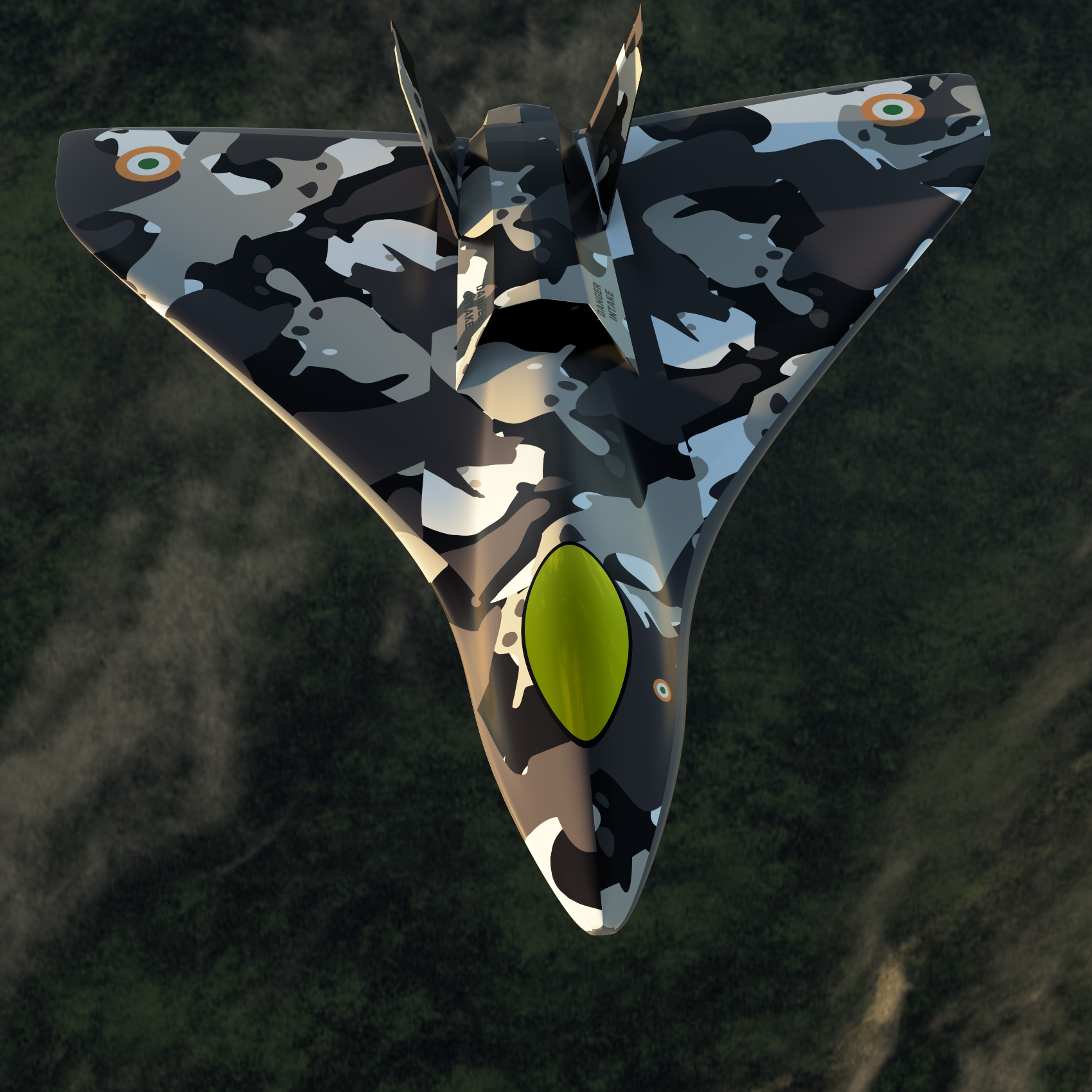 Dark Wolf head-on, canopy and intake visible