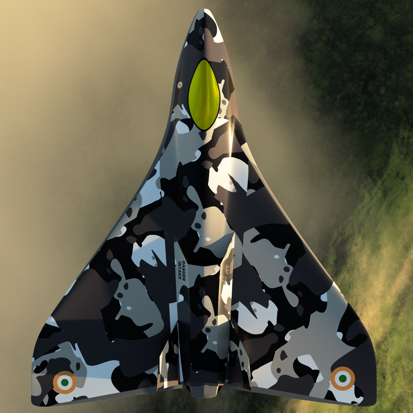 Dark Wolf planform from directly above