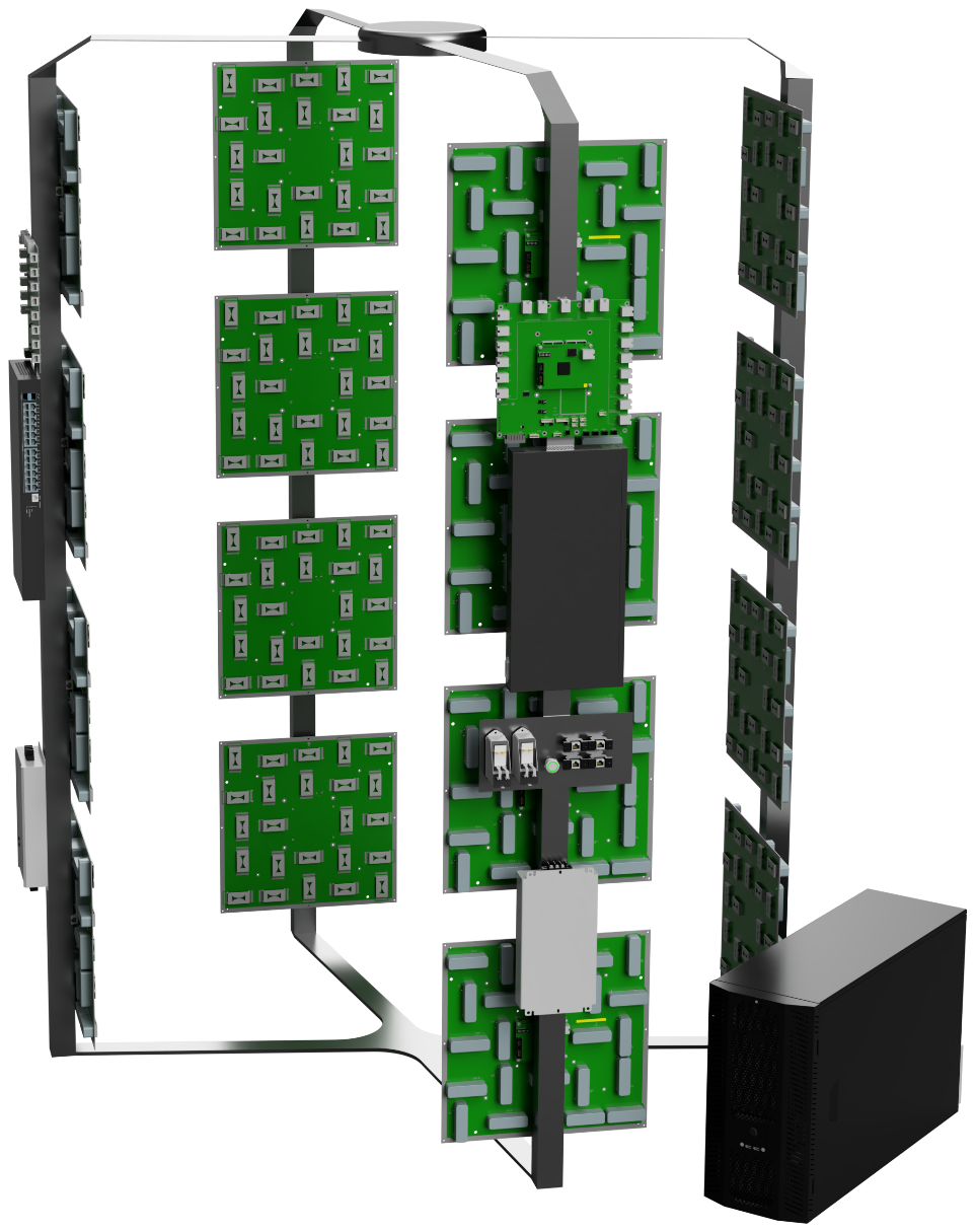 Exploded arrangement of the endoskeleton assembly