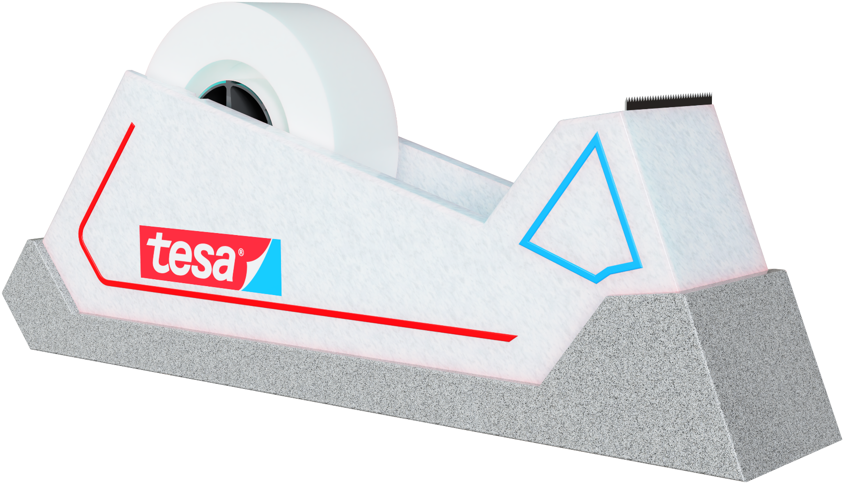 tesa Sporty Block dispenser, stone-look CMF