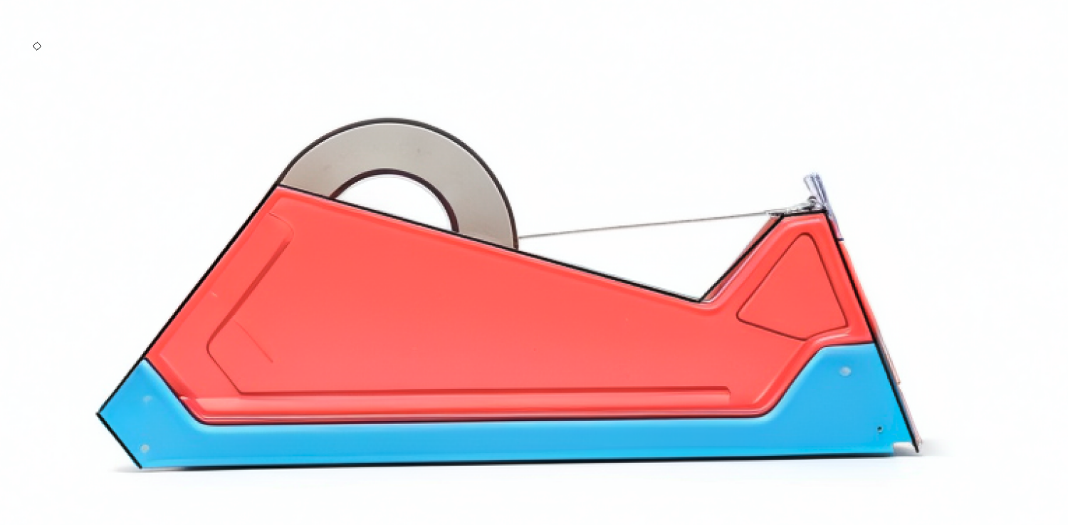 Printed prototype of the dispenser in red and blue